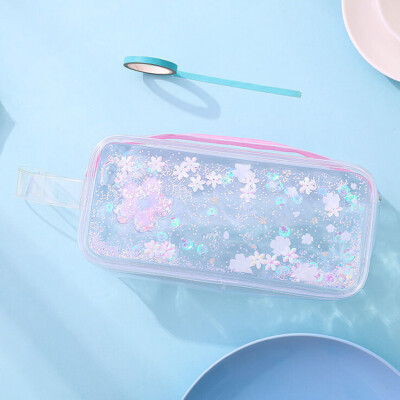 

Gobestart Waterproof Sandpaper Pen Bag Ins Flower Transparent Storage Bag Stationery Bag