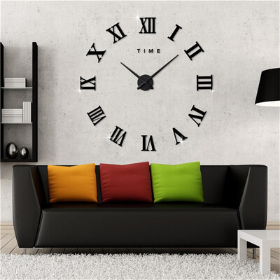 

〖Follure〗Modern Large 3D DIY Mirror Surface Art Wall Clock Sticker Home Office Room Decor