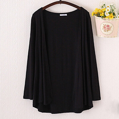 

Toponeto Fashion Women Pure Color Shirt Cardigan Long Sleeve Leisure Thin Coat