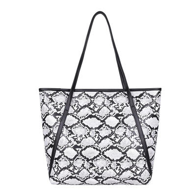 

Snake Print Shoulder Handbags Women Large Top-handle Bags PU Leather Totes