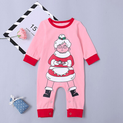 

Newborn Infant Cartoon Santa Christmas Print Romper Jumpsuit Outfits Clothes