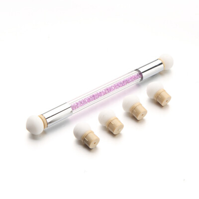 

Toponeto Glitter Powder Picking Dotting Gradient Pen Brush 6 Silica Gel Nail Art Tools