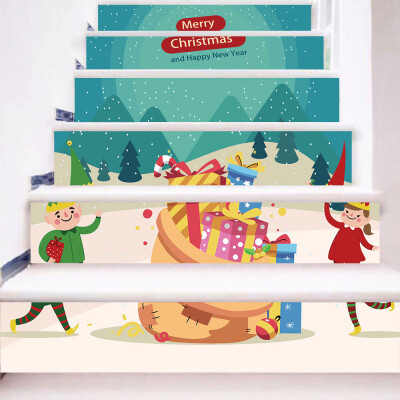 

〖Follure〗Christmas 3D Simulation stair stickers Waterproof Wall Stickers DIY Home Decor