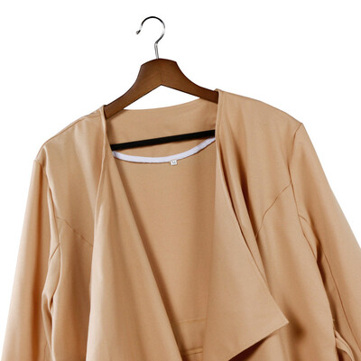 

Toponeto Women Loose Long Sleeve Solid Bandage Coat Tops Jacket Windbreaker Parka Outwear