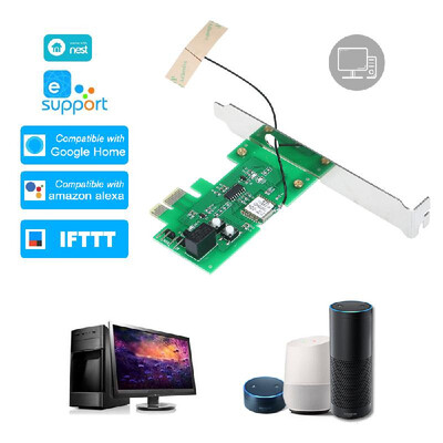 

eWeLink Mini PCI-e Desktop PC Remote Control Switch Card WiFi Wireless Smart Switch Relay Module Wireless Restart Switch Turn OnO