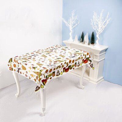 

New Year Christmas Tablecloth Kitchen Dining Table Decorations Home Rectangular Party Table Covers Christmas Ornaments