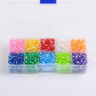 

PH PANDAHALL 1 Box Transparent AB Color Plated Acrylic Beads Spacer Loose Beads