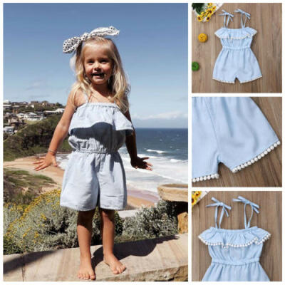 

Summer Newborn Baby Girl Ruffle Sling Rompers Bodysuit Jumpsuit Outfit Clothes