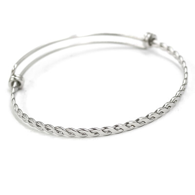 

Stainless Adjustable Style Fashion Weave Knit Style Steel Individual Bracelet Weave Knit Adjustable Silver Bracelet