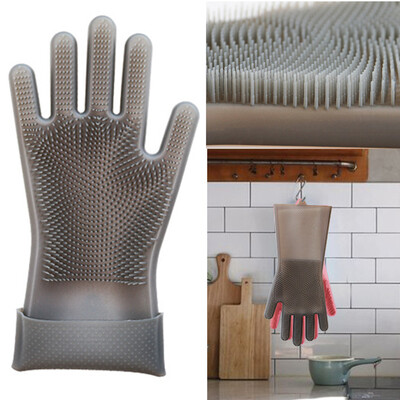 

Siaonvr Magic Reusable Silicone Gloves Cleaning Brush Scrubber Gloves Heat Resistant GN
