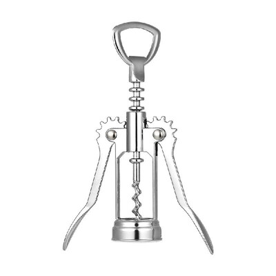 

Esonmus 2 in 1 Zinc Alloy Beer Bottle Opener Wine Winged Corkscrew Opener for Home Kitchen Restaurant Bar--Silver