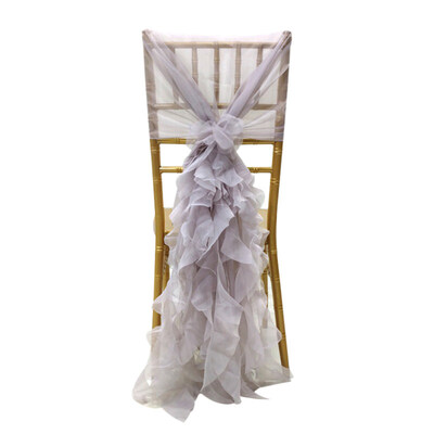 

Elagant Chair Cover Bow Band Ties Ruffled Sashes Wedding Party Banquet Decor
