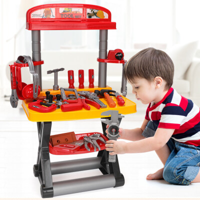 

54PCS Kids Tool Toy Sets Construction Workbench Pretend Toys With Electric Drill