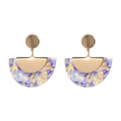 

AOTEMAN 2019 Women Simple Design Acrylic Statement Earrings Jewelry Geometry Multicolor Resin Dangle Earrings For women