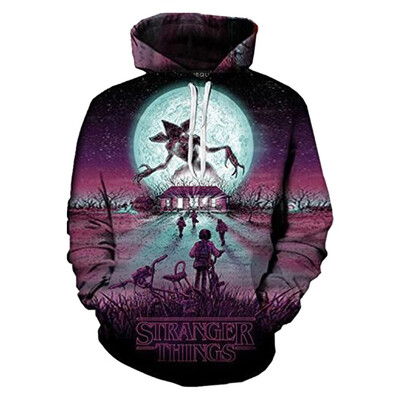 

Herqw61 Mens 3D Stranger Things Print Hoodie Movie Poster Casual Sweatshirt Pullover
