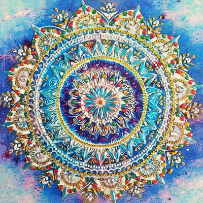 

5D DIY Special Shaped Diamond Painting Folk Flower Cross Stitch Embroidery