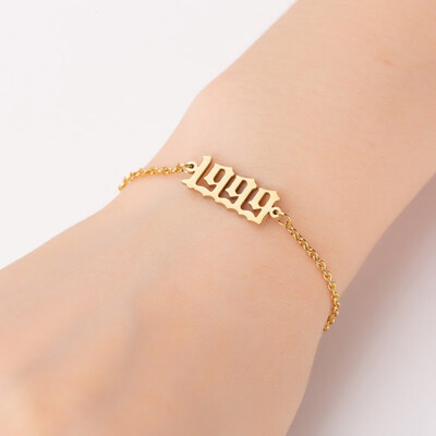 

1980-2000 Pendant Charm Bracelets Stainless Steel Chain Jewelry Gifts For Women Men Baby Child Time Past Birthday Gifts