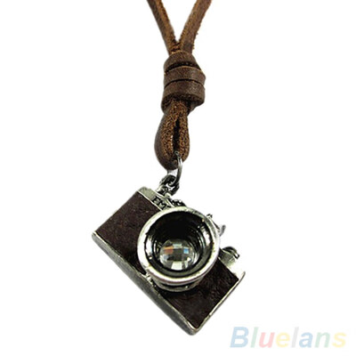 

Cool Unisex Rock Punk Camera Charm Pendant Faux Leather Necklace Birthday Gift