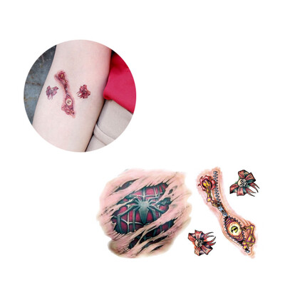 

〖Follure〗Waterproof Temporary Tattoo Sticker Scar Terror Wound Blood Injury Halloween Hot