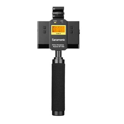 

Saramonic UwMic9 SP-RX9 dual UHF wireless receiver with mixermount&stabilization handle for apple iphone &android smartphones