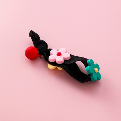 

Korea Style Hair Accessories Knotted Hair Ring Hit Color Flower Hair Rope Cute Candy Color Ball Headdress
