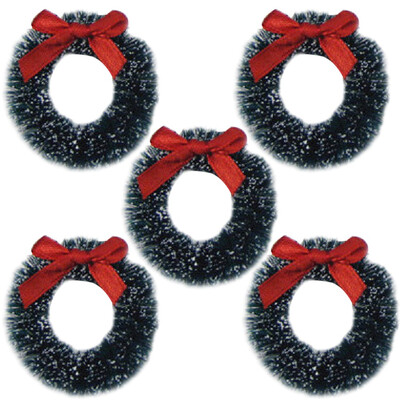

10Pcs Christmas Wreath Door Wall Ornament Garland Decoration Red Bowknot Full Of Festive Mood Home Party Decoration