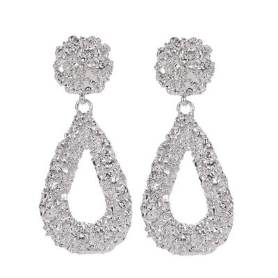 

Bohemia Women Geometric Emboss Hollow Teardrop Dangle Stud Earrings Jewelry Gift