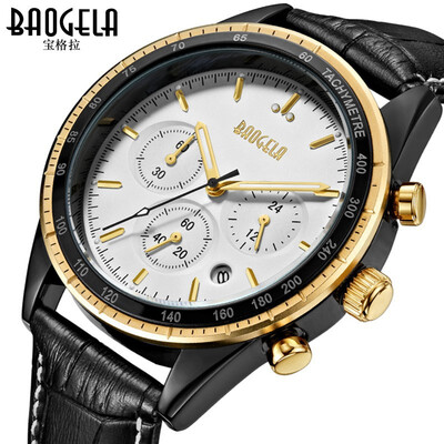 

Baogra Baogela watch male stainless steel waterproof quartz watch belt mens watch mens watch