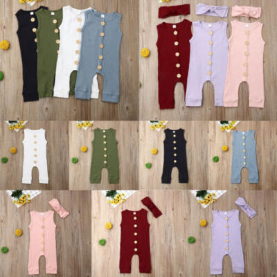 

Newborn Baby Boy Girl Knitting Cotton Sleeveless Romper Bodysuit Clothes Outfits