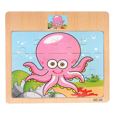 

Tailored Wooden Jigsaw Puzzle toy Children Cartoon Animal Traffic Learning Puzzle Toys