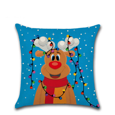 

Tailored Merry Christmas Pillow Cases Linen Sofa Cushion Cover Home Decor