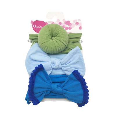 

3Pcs Baby Infant Hairband Turban Bow Soft Hair Band Headwear Gift Girls Colorful
