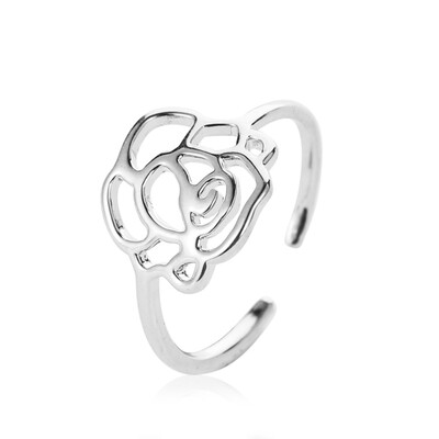 

Fashion Women Rose Flower Ring Openwork Opening Ring Weeding Bride Jewelry