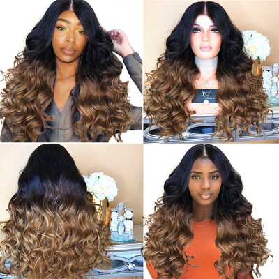 

〖Follure〗Fashion Synthetic Brown Long Curly Hair Wig Synthetic Water Wave Long Hair Wigs