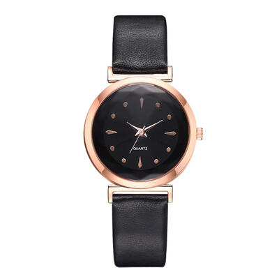 Most Popular Womens Watch Gemstone Glass Cut Geometric Leather Clock Zegarki Damskie High Quality Featured Simple Watch