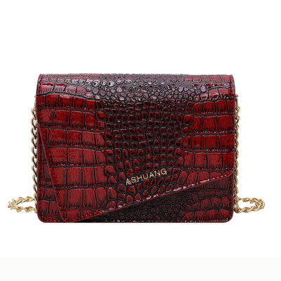 

Women Retro Chain Shoulder Bag Fashion Crocodile Pattern Messenger Bag Small Square Phone Bags Designer Luxury Handbag T3G