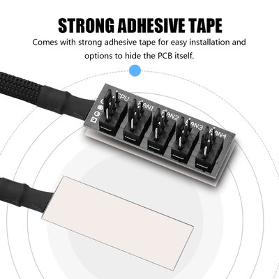

Greensen 5-Port PC 4-Pin PWM CPU Cooling Fan Splitter Hub Adapter Braided Cable 1 Female to 5 Male