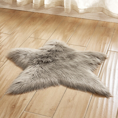 

Gobestart Pentagram floor mat Non Slip Rug Mats Hairy Soft Fluffy Faux Fur Carpet Mat Home