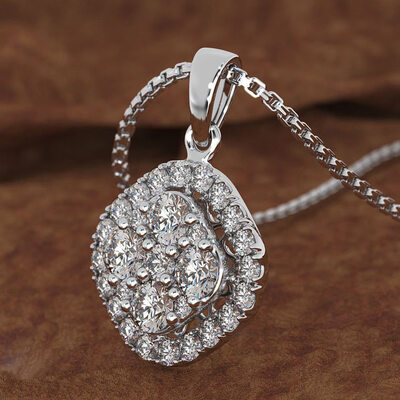 

Sterling Silver Zircon Square Diamond Necklace Rose Gold Silver Women Short Collarbone Pendant Jewelry