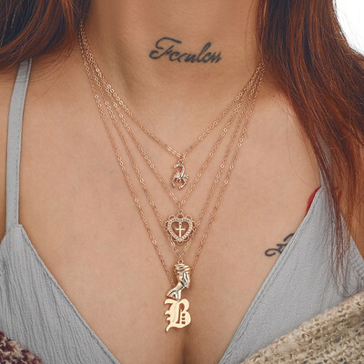 

New Arrival Three Layer Pendant Necklace For Women 2 Colors Metal Necklaces Sexy Beach Party Jewelry Gift