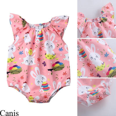 

Cute Infant Baby Easter Outfits Newborn Kids Bunny Romper Bodysuits Jumpsuit Sunsuit Summer Clothes 0-18M