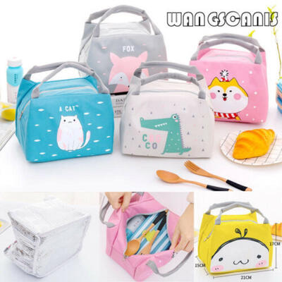 

Cute Animal Portable Insulated Canvas Cooler Picnic Lunch Bag Thermal Food Tote