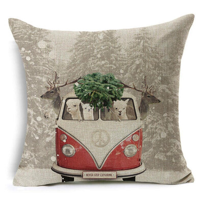 

2020 New Christmas Linen Cushion Cover Throw Pillow Case Xmas Home Decor Festive Gift