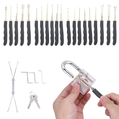 

Greensen 20PCS Unlocking Lock Pick Set Key Extractor Transparent Practice PadlocksTransparent Tools with KeysPractice Lock Kit