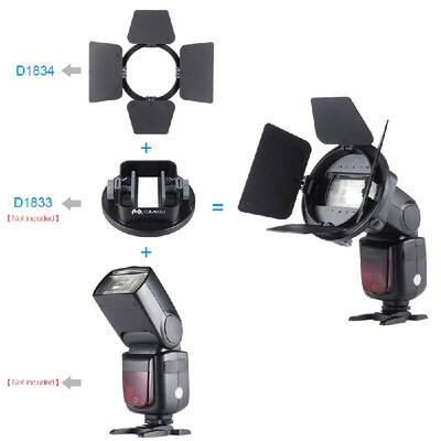 

SGA-BD4 Four-leaf Speedlite Flash Light Photography Barndoor Accessory for Nikon Canon Yongnuo Godox Sigma Andoer Neewer Vivitar