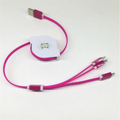 

Retractable Charge Cable Type C Micro USB Lightning Charge Cord-1m