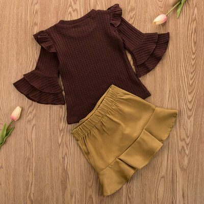 

Newborn Kid Baby Girl Long Sleeve Tops T-shirt Short Mini Skirt Dress Clothes