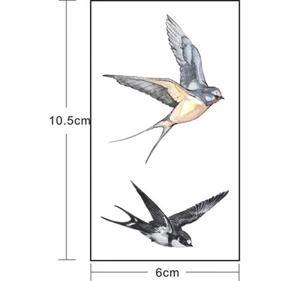 

〖Follure〗Waterproof Eagle Feather Swallow Temporary Tattoos 3D Butterfly Flower Fake Ta