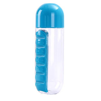 

600 ml My Water Bottle Sport Combination Daily Pill Box Organizer Drinking Sealed Leakproof Plastic Bottle