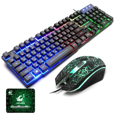 

Free Wolf Colorful Backlight Wired Gaming Keyboard & Mouse Combo Adjustable DPI Gaming Keyboard&Mouse Combo Russian Version T5